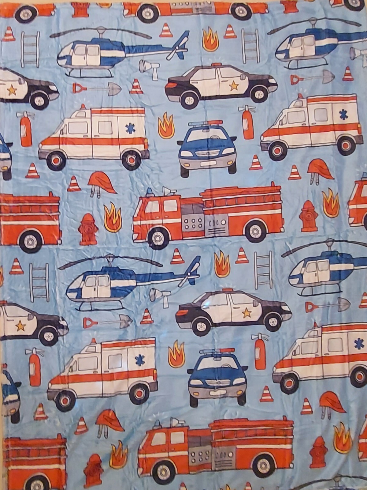 Fire Truck Blanket, Ambulance Police Car Blanket for 50