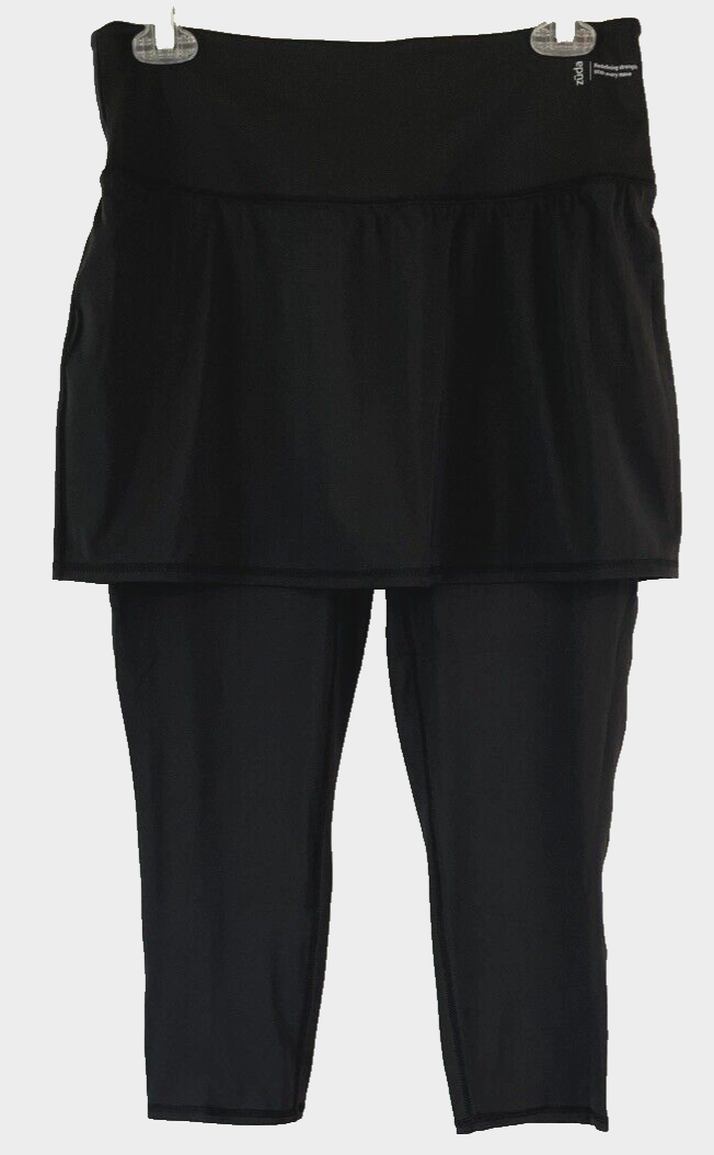 Zuda Z Move Cropped Skirted Leggings PM Petite Black Stretch