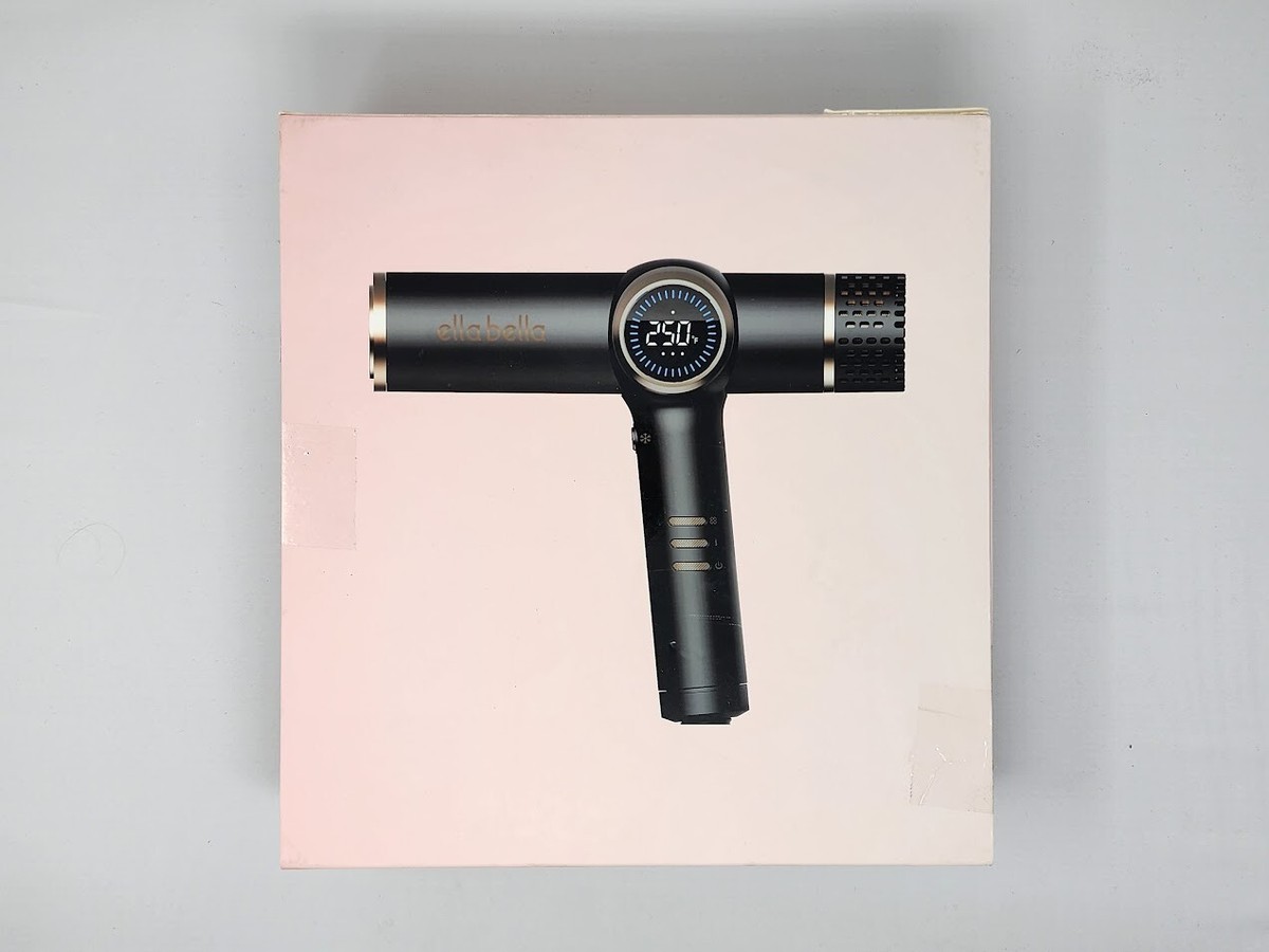 Ella Bella Silver Professional Hair Dryer with Diffuser & Nozzles Amazon.com : ELLA BELLA® Ionic Salon Hair Dryer with  main image 2