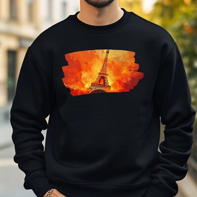 Eiffelturm in Flammen Sweatshirt Kuschelig und Perfekt für jeden Anlass Sbis4XL