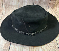 Leather Black Urban Trail Australian Outback Hat Made in Australia Size X Large