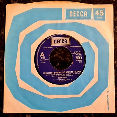 Thin Lizzy - Things Ain't Working Out Down At The Farm - Ex Con 1973 7''