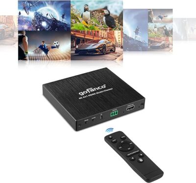 gofanco 4K 4x1 HDMI Multi Viewer with Remote 4 HDMI Inputs(QuadView4K)