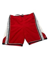 Nike Mens Red Dark Wash Drawstring Swim Trunks Size Large