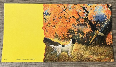 Vintage B-82 Unused English Pointer Dog Pheasant GOES Lithograph Blotter E3