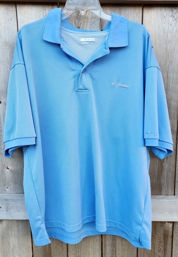 Chemise Columbia PFG Pêche – Homme Taille XL – Bleu, Manches Courtes, Brodée