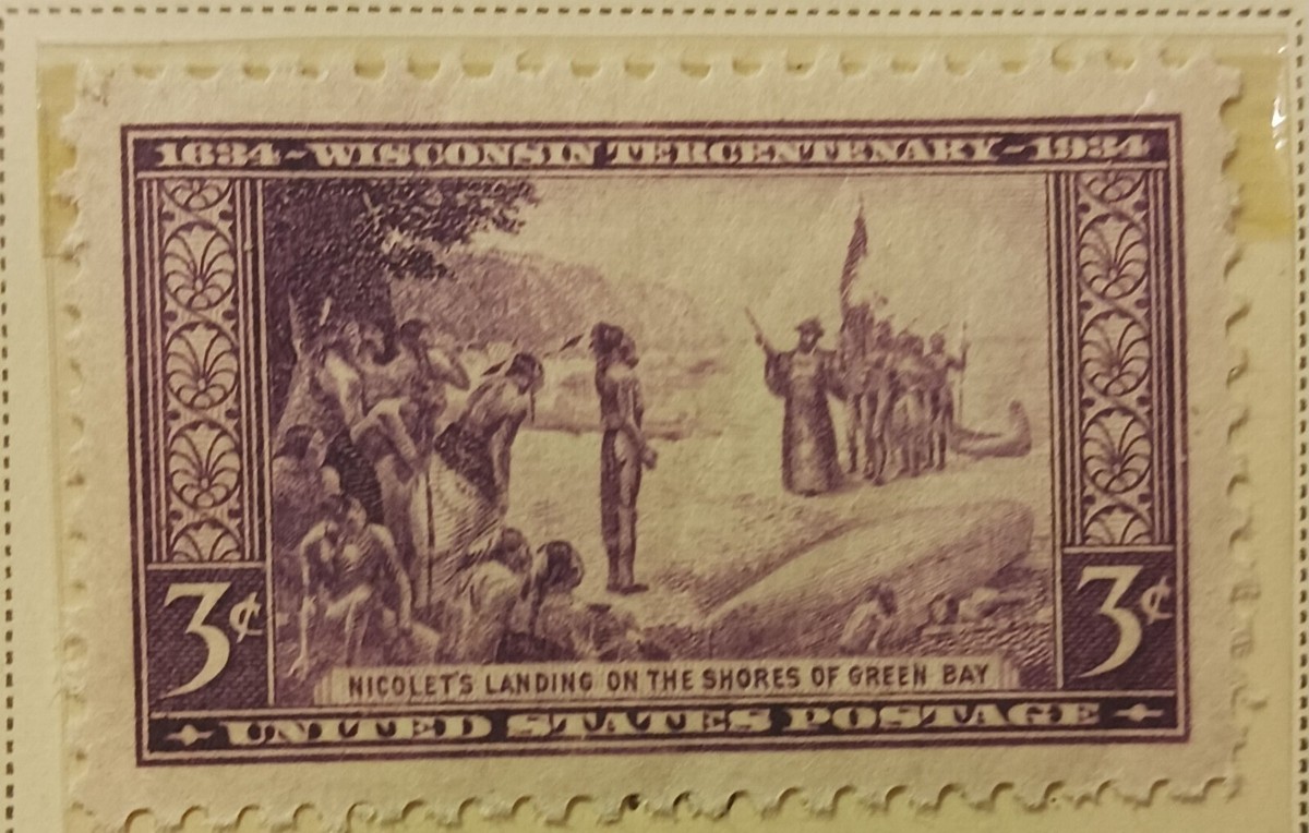 U.S. Postage Scott #739, July 7, 1934, 3¢, Wisconsin Tercentenary