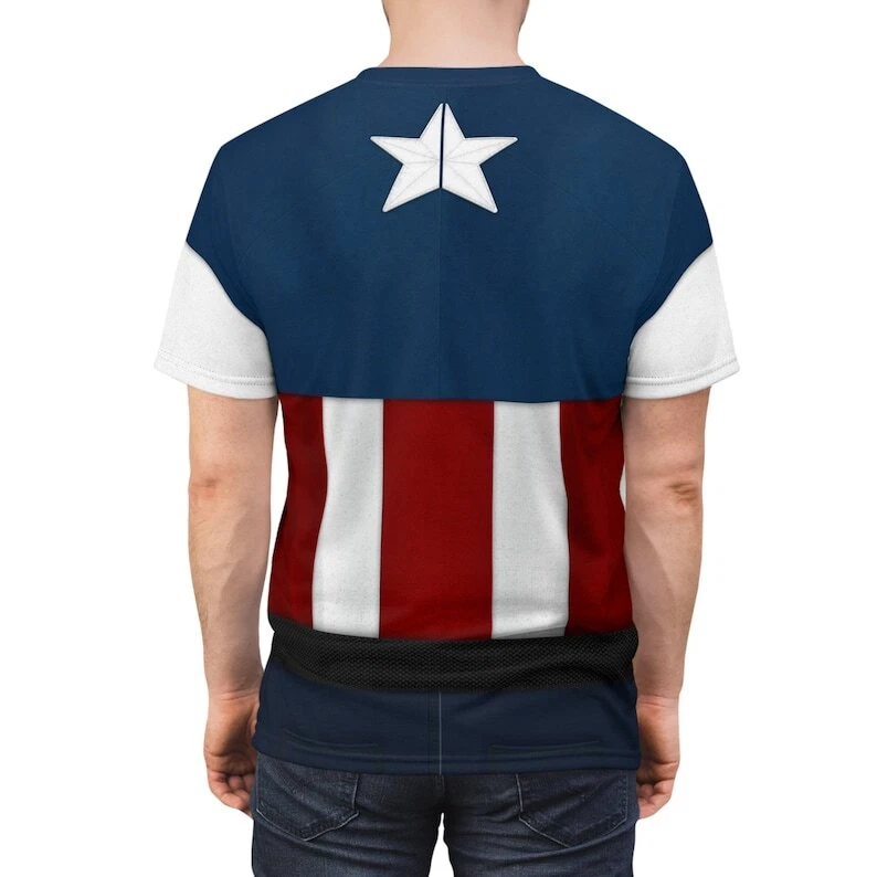 Captain America Stars and Stripes Uniform Superhero Tshirt 3D