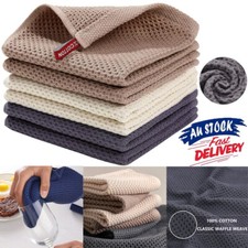 10PCS 100% Cotton Tea Towels Kitchen Cleaning Cloths Dishcloth Super Absorbent