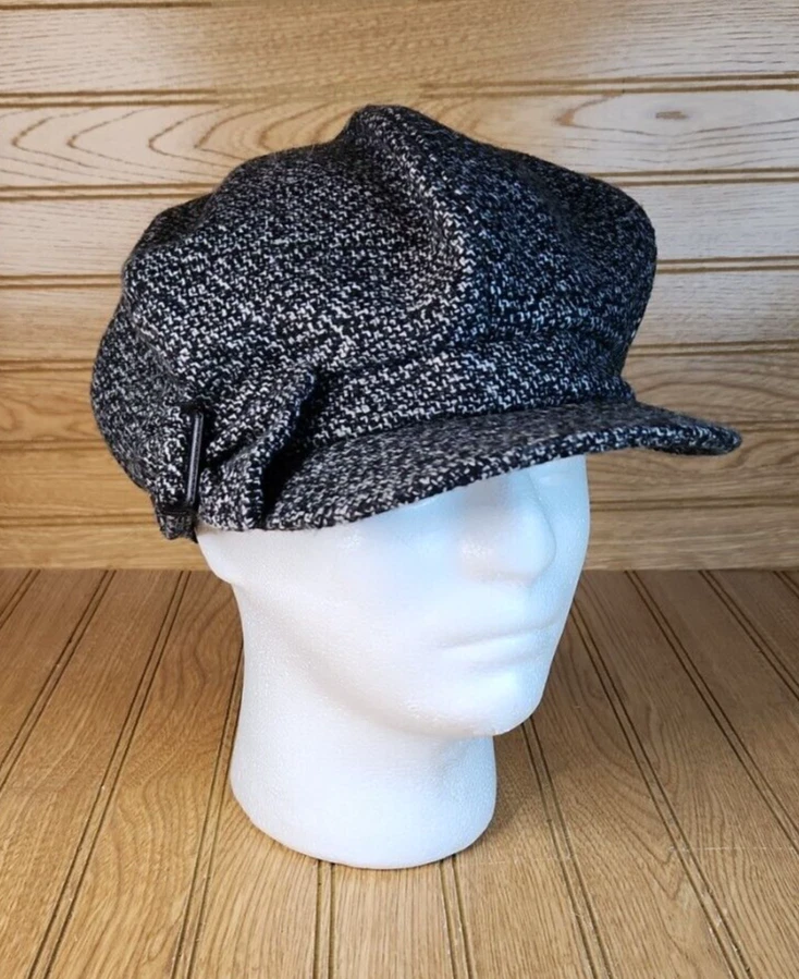 ✨ Nine West Tweed Velvet-Band Newsboy Cap — Black & White (RN 110188) Nine West Women main image 4