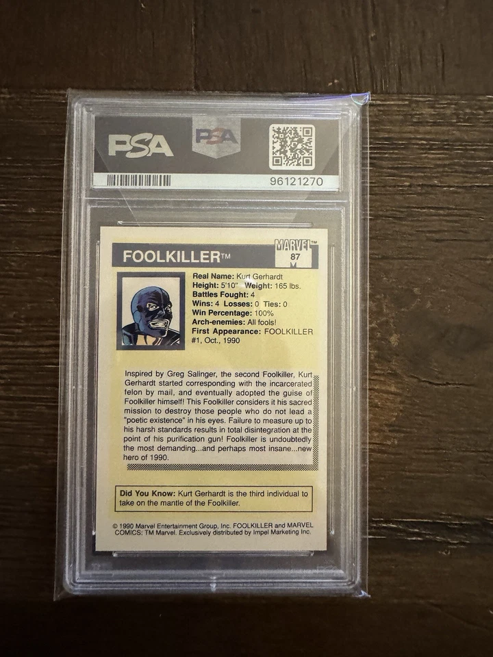 1990 Marvel Universe Foolkiller #87 PSA 10 GEM MINT - Image 2 of 2