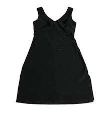 Vintage Y2K Rampage Mini Dress Womens 3 Black Embroidered Floral Goth Romantic