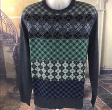 NWT J Crew Argyle Block Wool Sweater