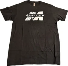(2) Brand MUSCLETECH black T-Shirt Tee Bodybuilding Fitness New In Plastic LARGE