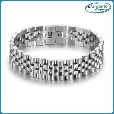 Bracciale da uomo in acciaio inox con catena braccialetto intrecciato bracciali