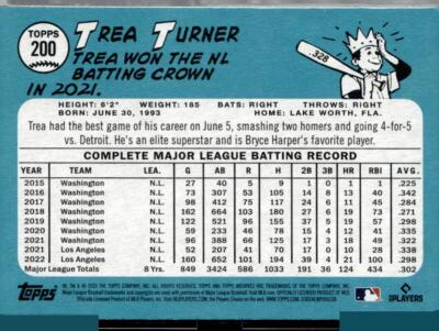 2023 Topps Archives #200 Trea Turner | eBay