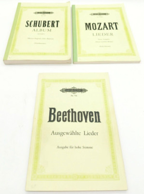 Mozart, Beethoven, Schubert Werke, 3 Bücher, diverse Autoren, Edition Peters