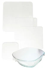 4-PACK - 100% Silicone Reusable Food Storage Wrap - A Plastic Wrap Alternative