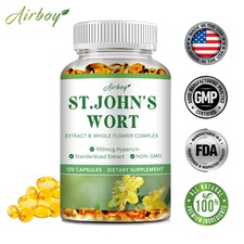 Cápsulas de hierba de San Juan 500 mg - Estrés y ansiedad, buen apoyo para el estado de ánimo - sin OGM