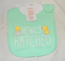 NEW Baby First Easter Newly Hatched Bib Chick Unisex Green Baby Shower Gift