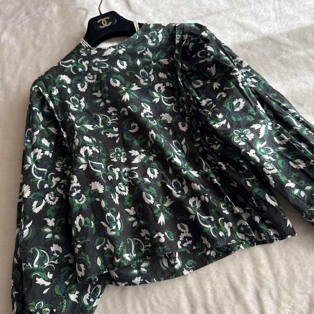 SOULEIADO Floral Blouse Cotton Size 36 (9) Women's Long Sleeve
