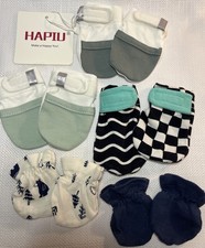 Baby Mittens, Lot Of 5 Pair Mixed Lot 0-9 Months EUC Blue Black Green White