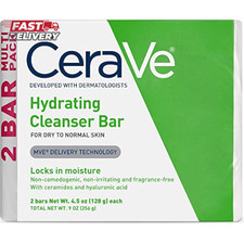 Cerave Hydrating Cleanser Bar, Soap-Free Body and Facial Cleanser with 5 Moistu