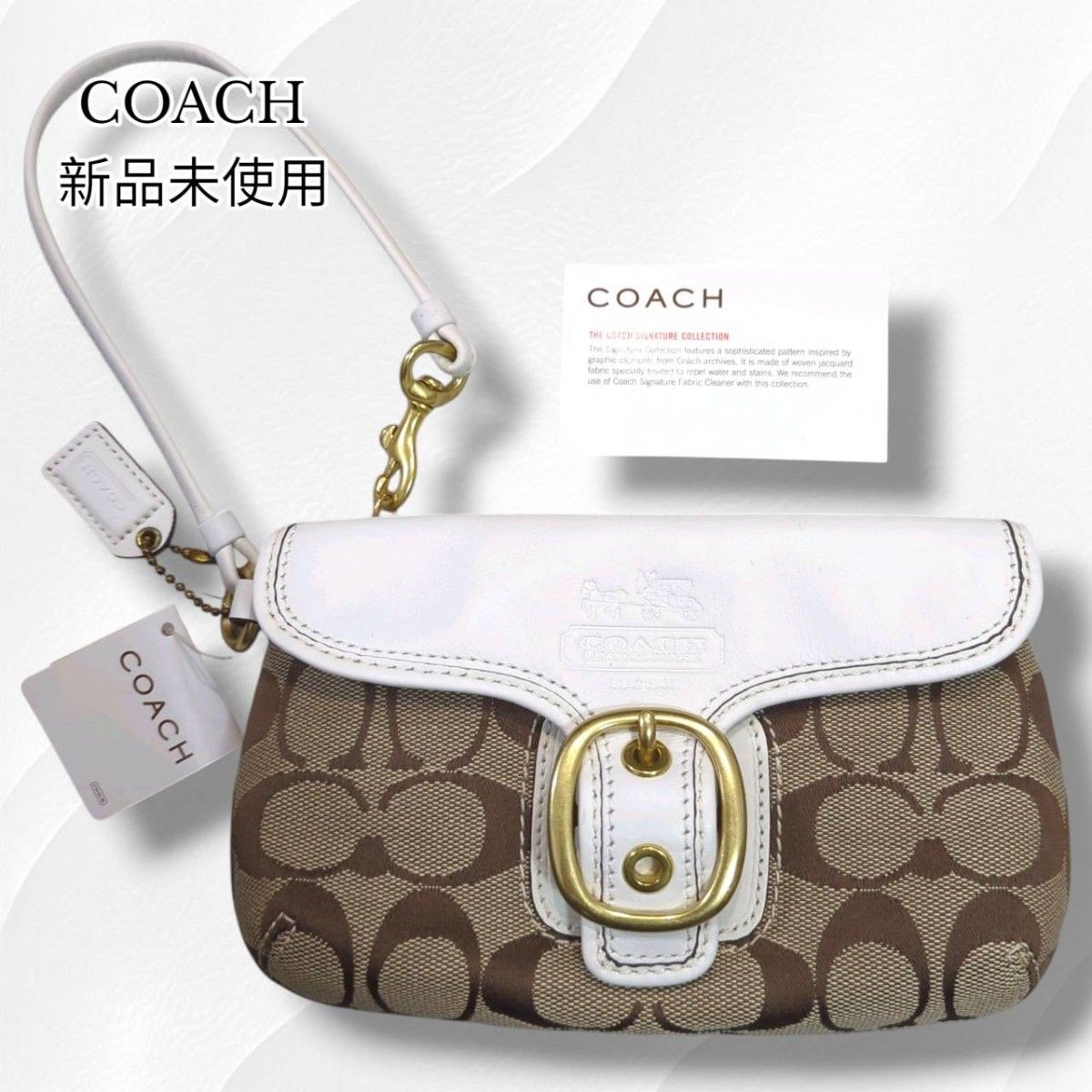 New COACH Soho pouch in signature leather & canvas - unused