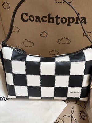 Coach Coachtopia CBE00 Alter Ego Shoulder Bag Purse Checkerboard Black White NWT