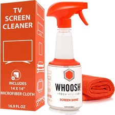 WHOOSH Pro 16.9 fl oz Refillable TV Screen Cleaner Microfiber Cloth - Streak-