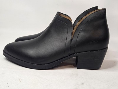 NISOLO | Black Leather Mia Everyday Bootie Ankle Boots Heeled