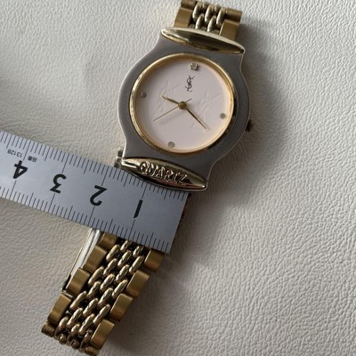 Yves Saint Laurent Vintage Quartz Watch Gold 19cm 7.48in Ladies