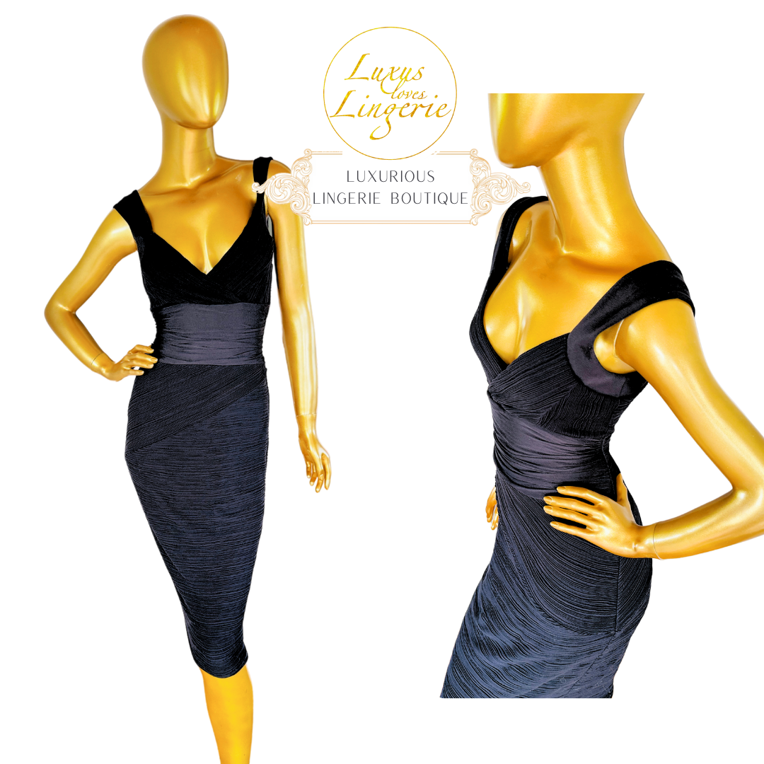 SATIN RUSH DRESS by Wolford S Small black schwarz Drapierungen Satin Glanz