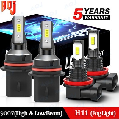 For 2005-2019 Nissan Frontier 4x High&Low Beam LED Headlight + Fog Light Bulbs