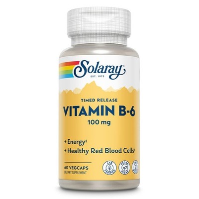 SOLARAY Vitamin B6 100mg - B 6 Supplement as 60 Count (Pack of 1)
