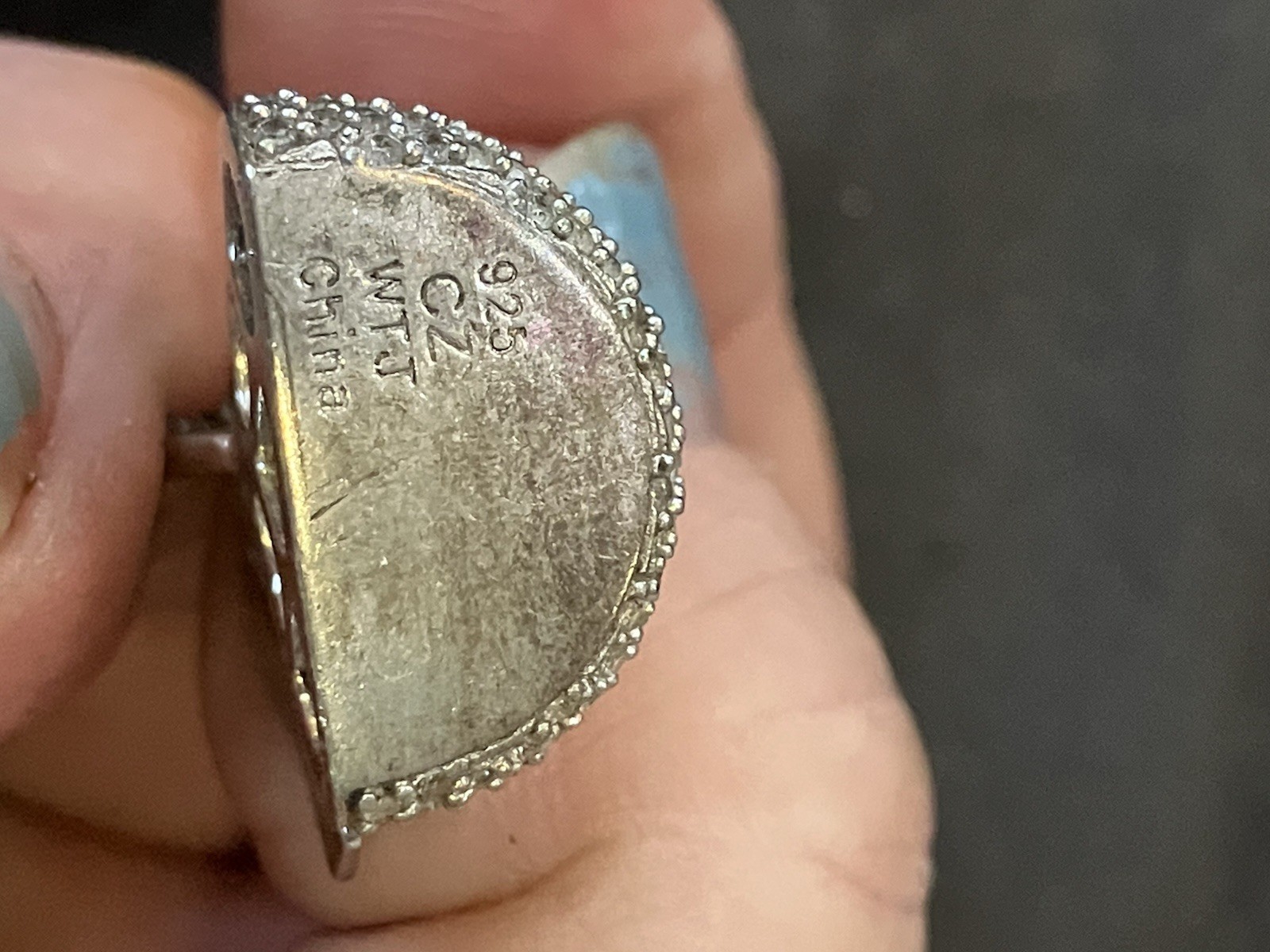 WTJ Sterling 925 Hersey Kisses Cubic Zirconia Pendant Prong Set Pave