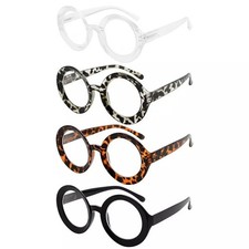 4 Pack Retro Round Reading Glasses Thicker Frame Readers R9109