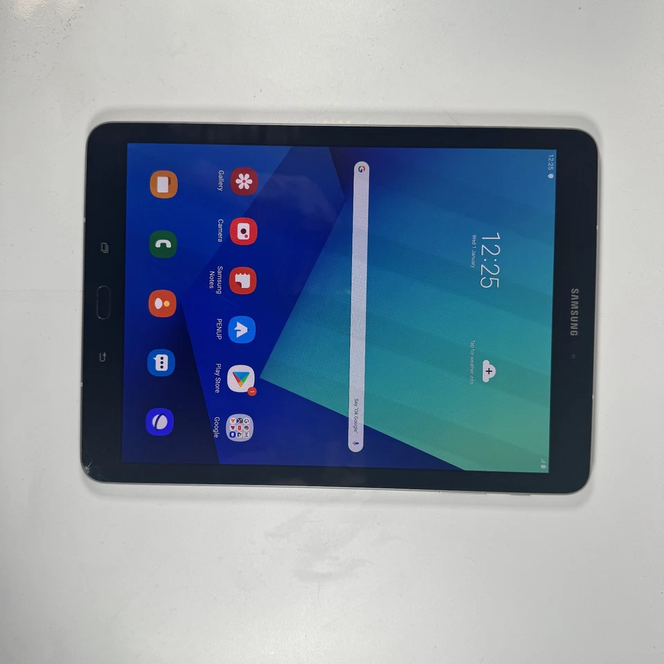 Samsung Galaxy Tab S3 SM-T825 Silver Unlocked 4G 32GB Cracked Screen Works 618 - Image 3 of 4