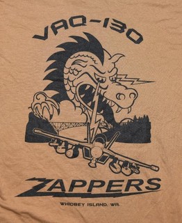 US Navy VAQ 130 Zappers EA 18 Growler Squadron Unit Morale Shirt MEDIUM