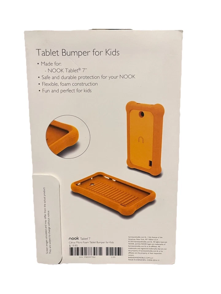 NOOK Tablet 7" Foam Bumper Case for Kids - Brand New Orange - Image 3 of 4