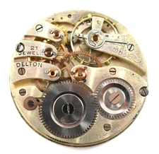 Vintage Swiss Made Delton 16s 21J High Grade OF Pocket Watch Movement lot.x