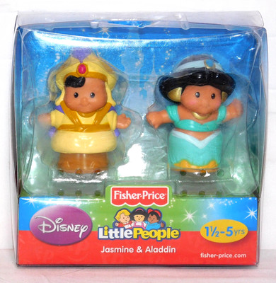 New Original Little People Disney Princess Jasmine & Aladdin Figure Set