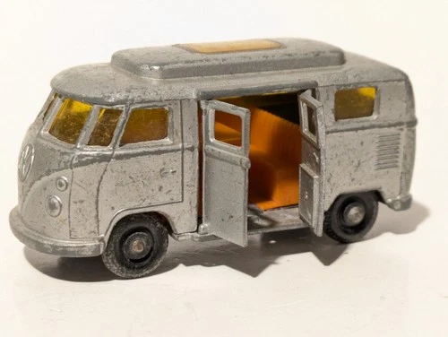 Lesney Matchbox Series No34 Gray Volkswagen Camper Van, Low Roof, Double Doors