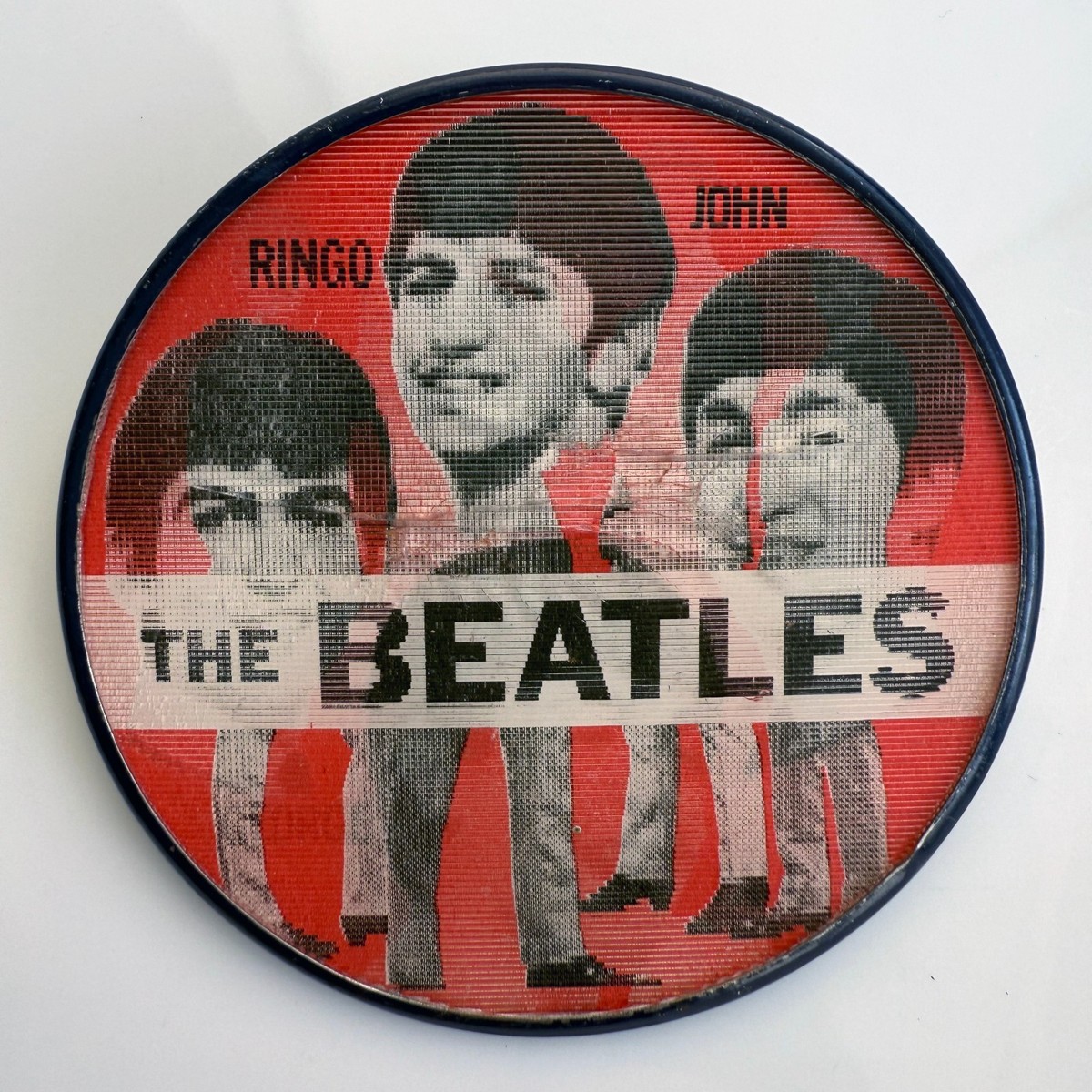THE BEATLESビートルズバッジ VARI-VUE ヴァリビュービンテージ Vintage 1964 THE BEATLES flicker button lenticular pin Vari-Vue