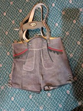 Boys/Toddler Oktoberfest German Gray/Green Lederhosen Leather Pants Child VTG