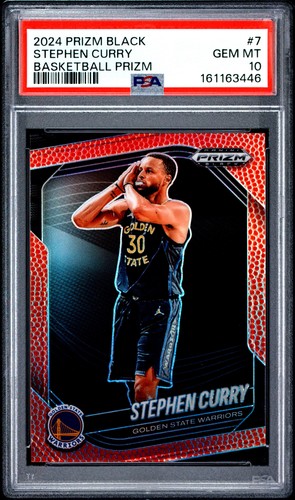2024 PANINI PRIZM BLACK BASKETBALL PRIZM #7 STEPHEN CURRY 116/225 PSA 10