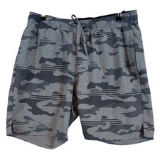 TravisMathew Mens Grey Camo Palm Tree Board Shorts Swim Trunks Size L Swimwear