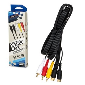 Retro-Bit SEGA Saturn S-Video AV Cable 6ft Gold-Plated
