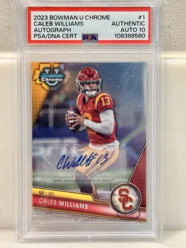 Topps 2023 Bowman U Chrome Caleb Williams RC Auto CPA #1 PSA/DNA 10