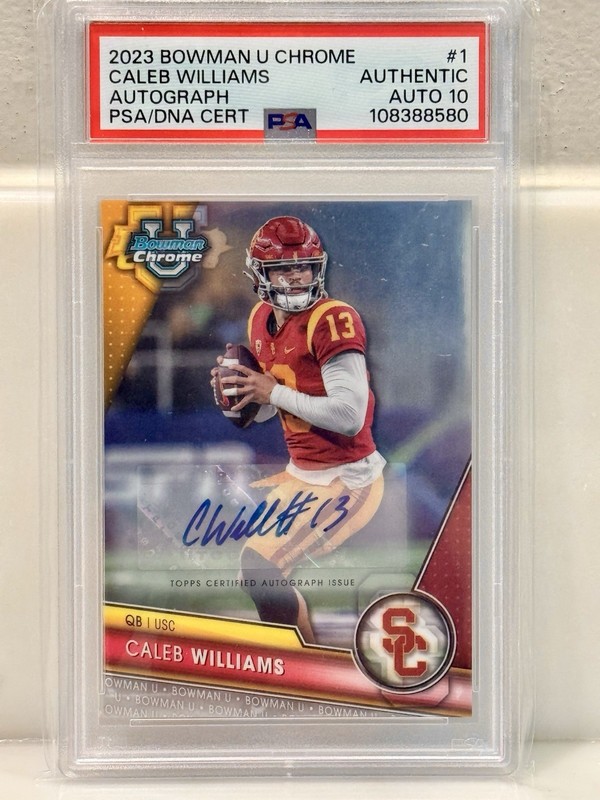 Topps 2023 Bowman U Chrome Caleb Williams RC Auto CPA #1 PSA/DNA 10